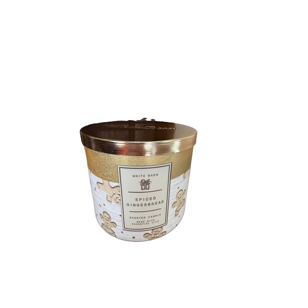 White Barn Spiced Gingerbread 3 Wick Candle Bath & Body Works NEW
